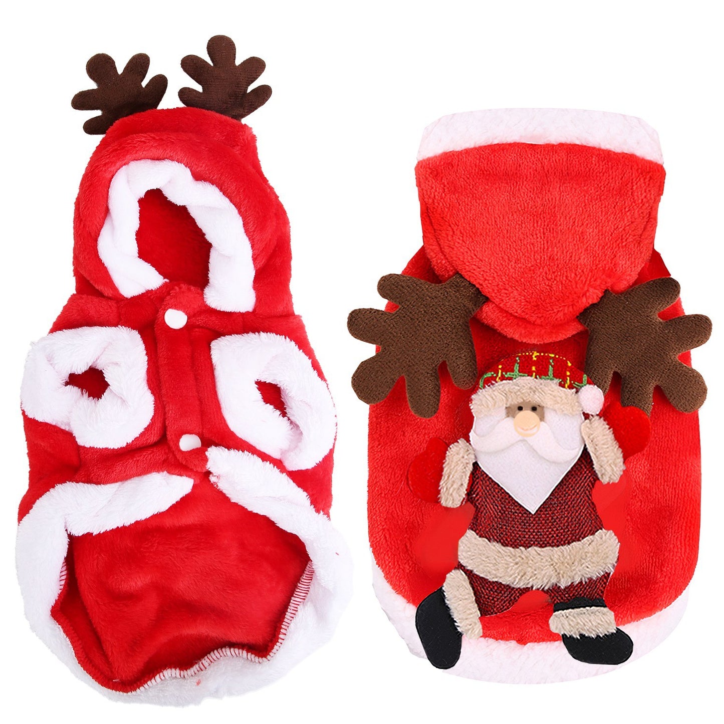 1Pc Pet Christmas Clothes Santa Claus Reindeer Antlers Costume