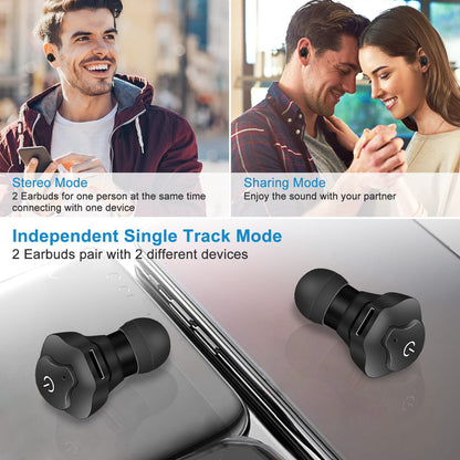 1 Pair True Wireless Earbuds CSR V4.2 In-ear Stereo Headsets IP44 Waterproof