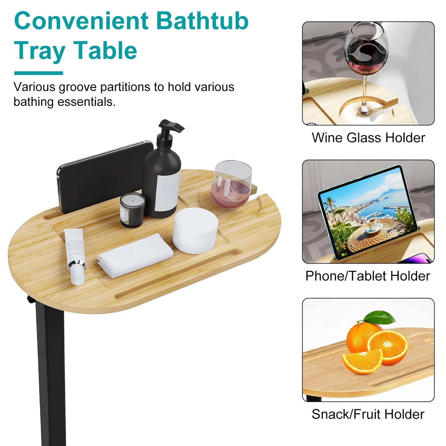 Liftable Bath Tub Table Tray