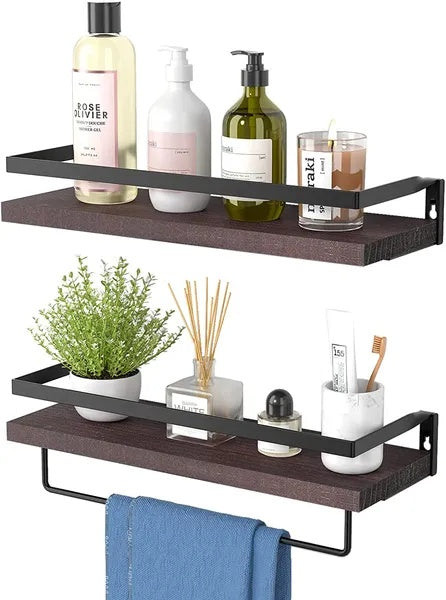 Floating Bathroom Shelf With Towel Rail