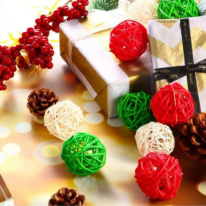 30 Pcs Christmas Rattan Wicker Balls Decorations