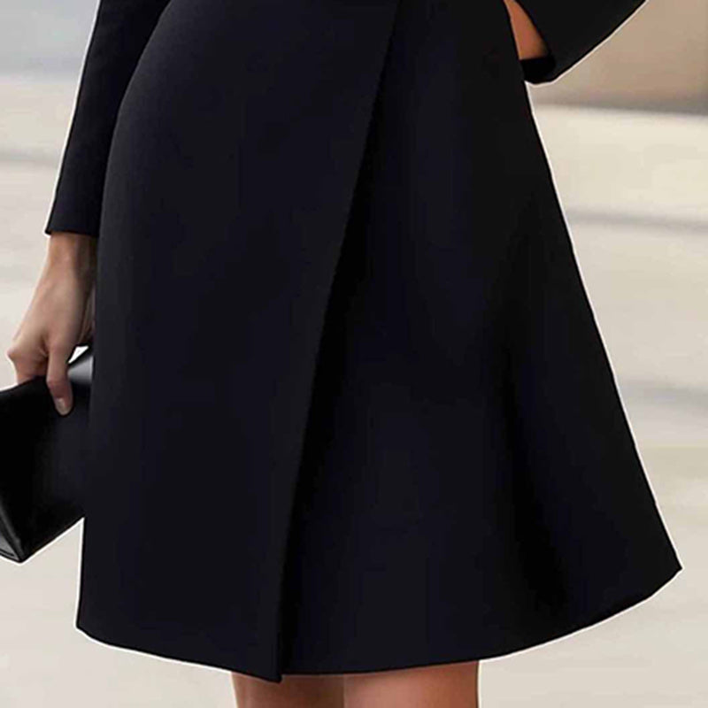 Women's Stand Collar Long Sleeve Dress