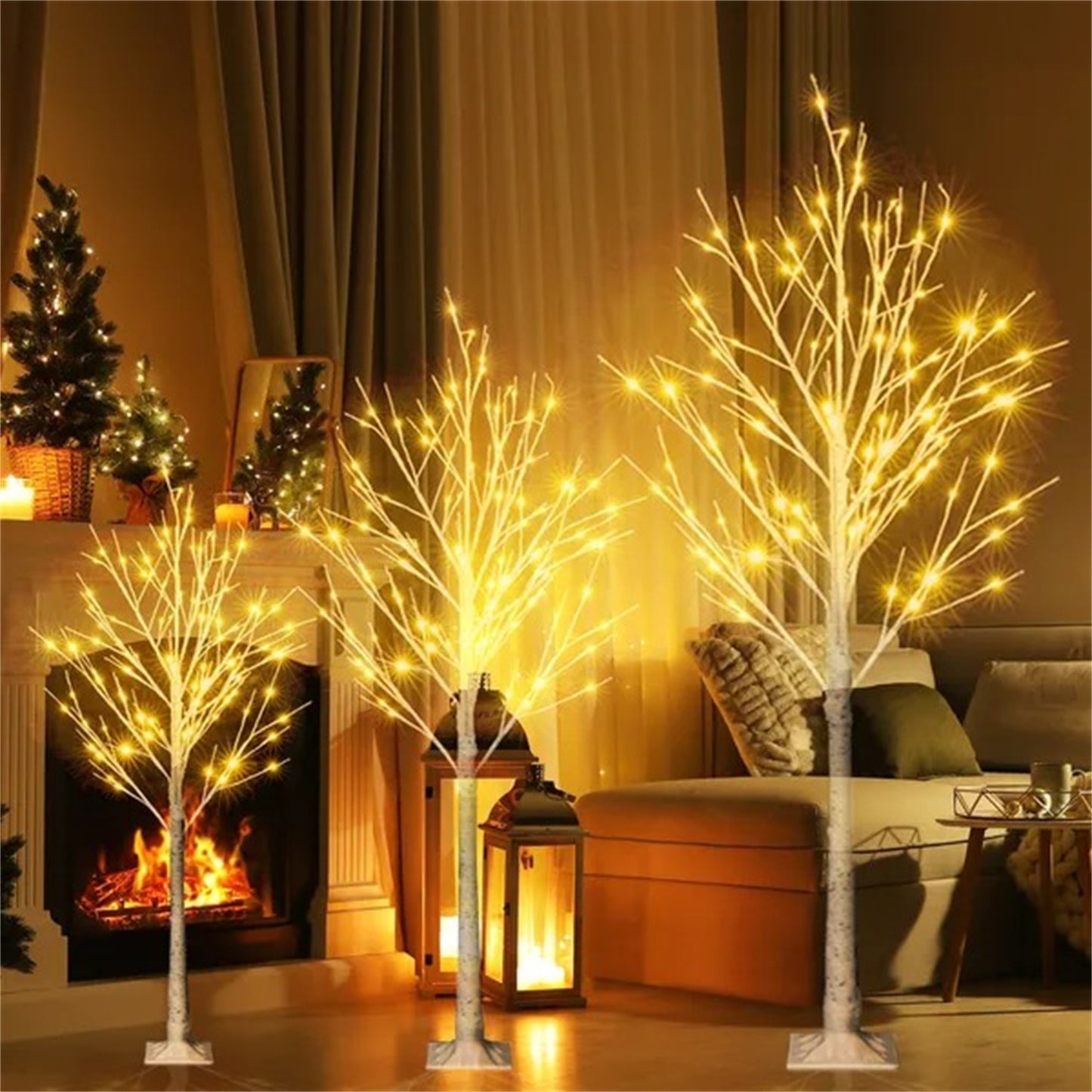 6 Feet 96 LED Lighted Birch Tree