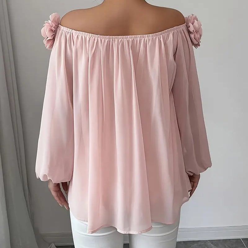 Women's 3D Floral Off Shoulder Blouse