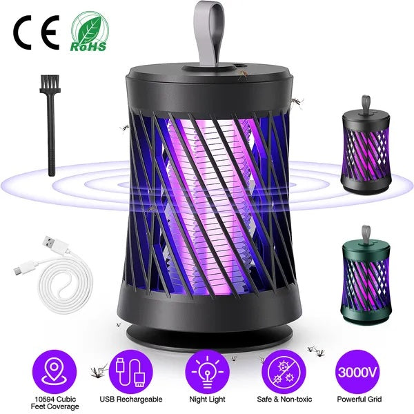 Rechargeable Mosquito Killer Lamp Bug Zapper With Night Light
