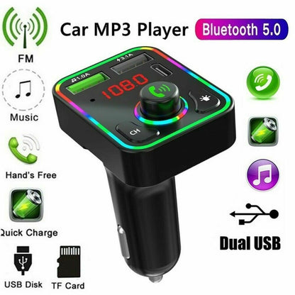 Car Bluetooth FM Transmitter USB Charger