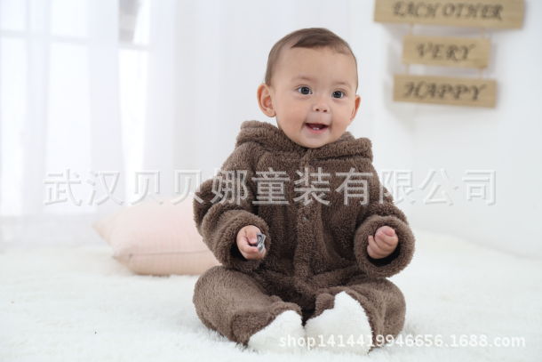 Korean version of foreign trade explosion models children's styling not down velvet romper animal jumpsuit romper factory special sale