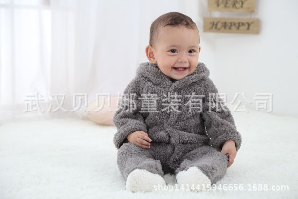 Korean version of foreign trade explosion models children's styling not down velvet romper animal jumpsuit romper factory special sale