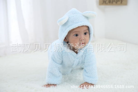 Korean version of foreign trade explosion models children's styling not down velvet romper animal jumpsuit romper factory special sale