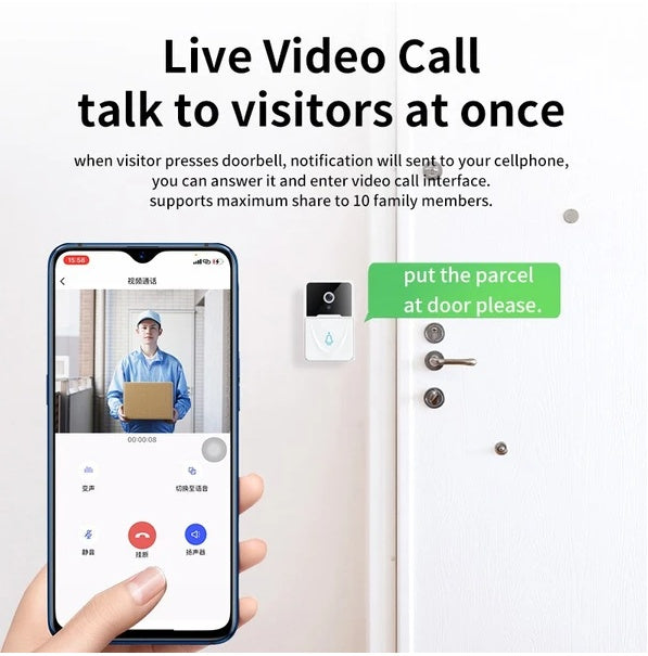 Wireless Smart Video Doorbell Intercom Camera