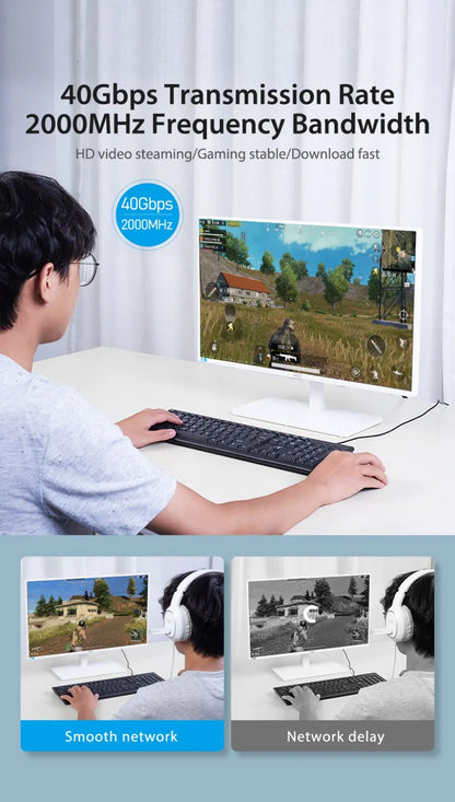 Cat 8 Ethernet RJ45 Cable Super Speed 40Gbps