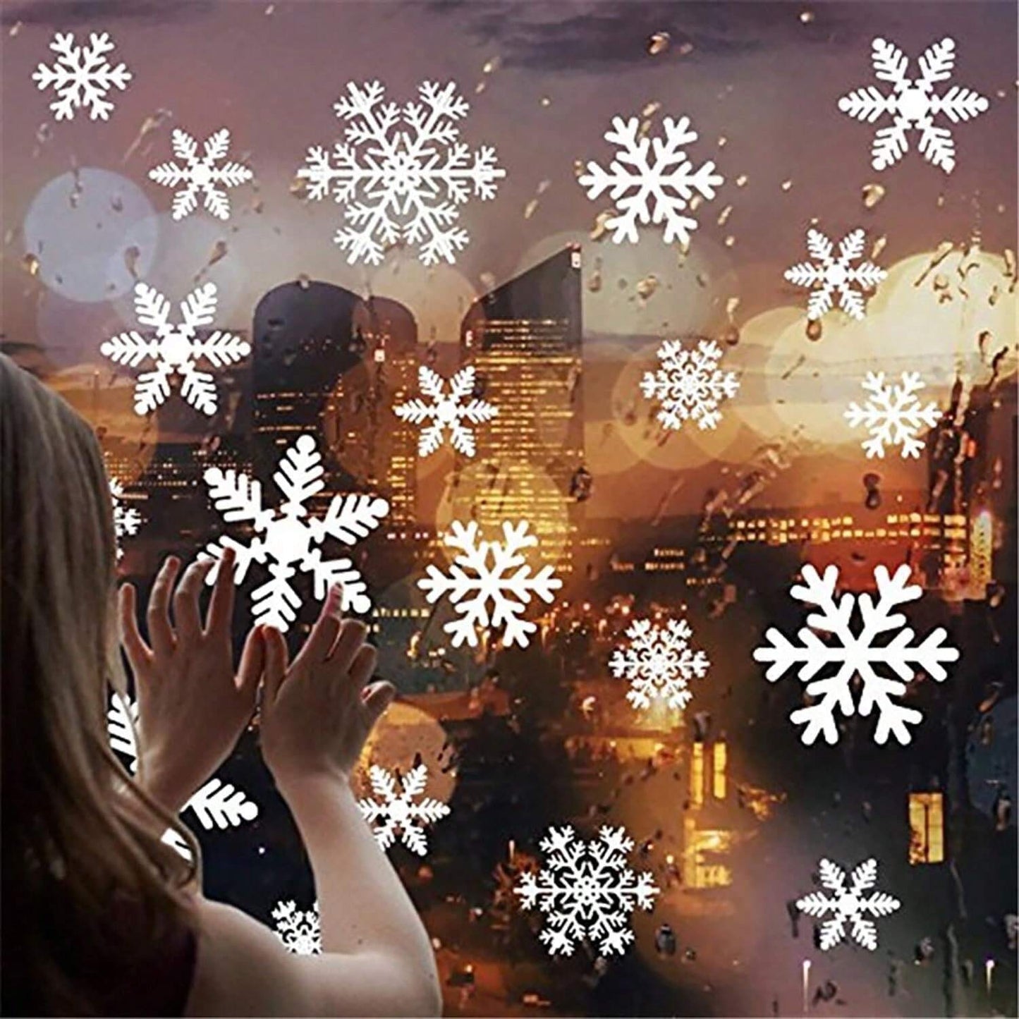 135Pcs Christmas Window Clings Snowflakes Decals