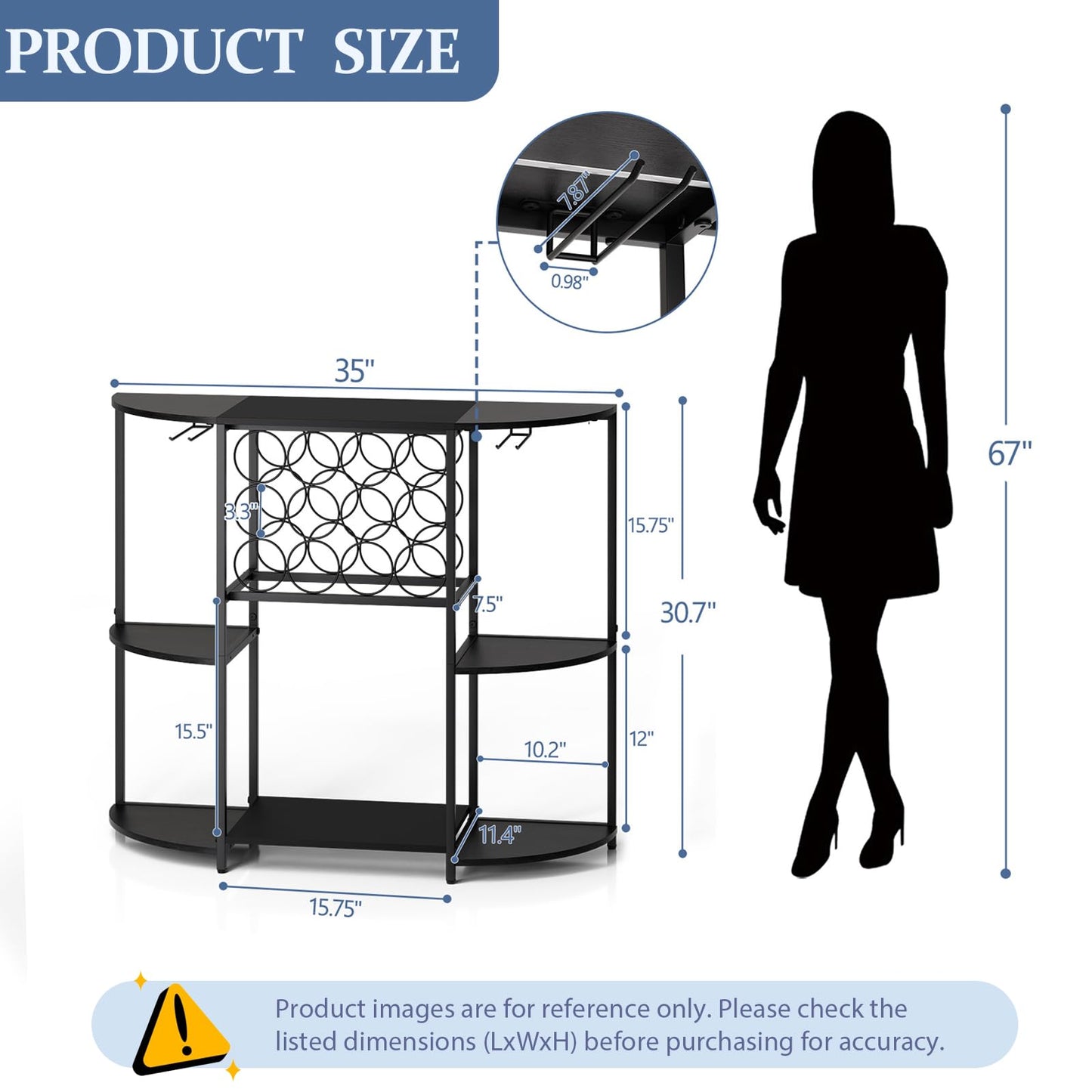 Wine Bar Cabinet with LED Lights