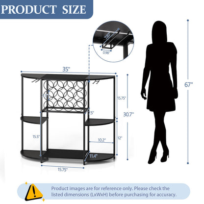 Wine Bar Cabinet with LED Lights