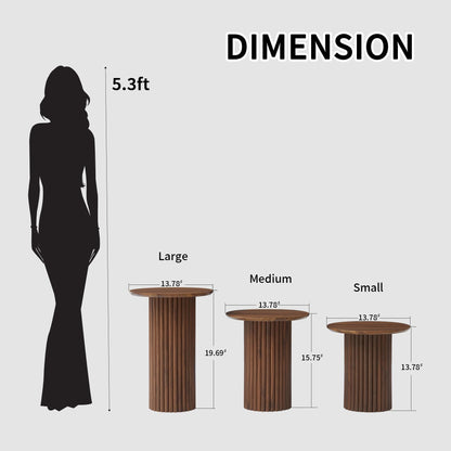 3Pc Round Nesting Table Set