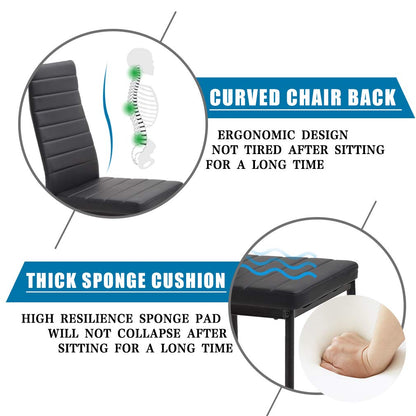 5Pc Glass Table Set with 4 Chairs