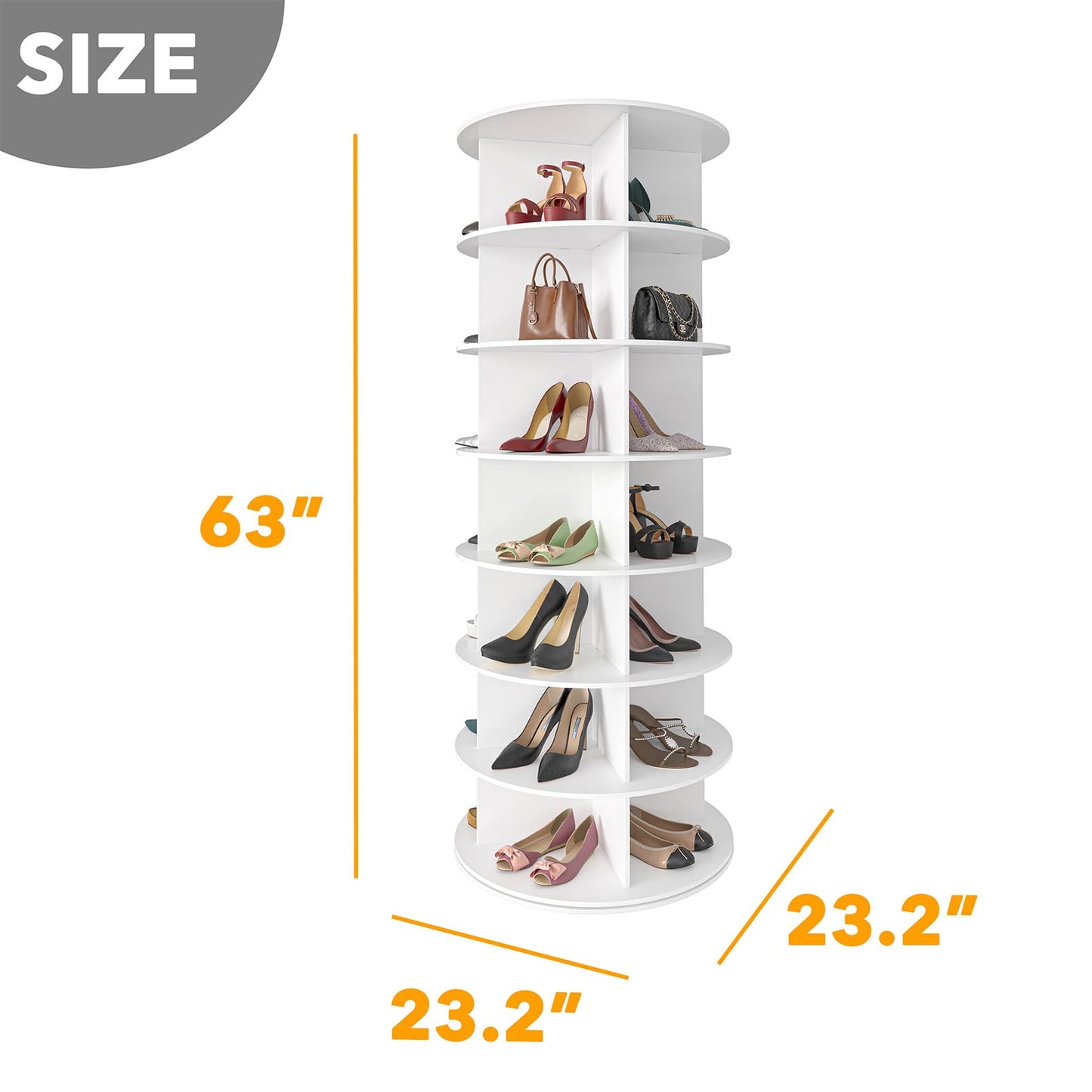 7 Tier Rotating Shoe Rack Tower