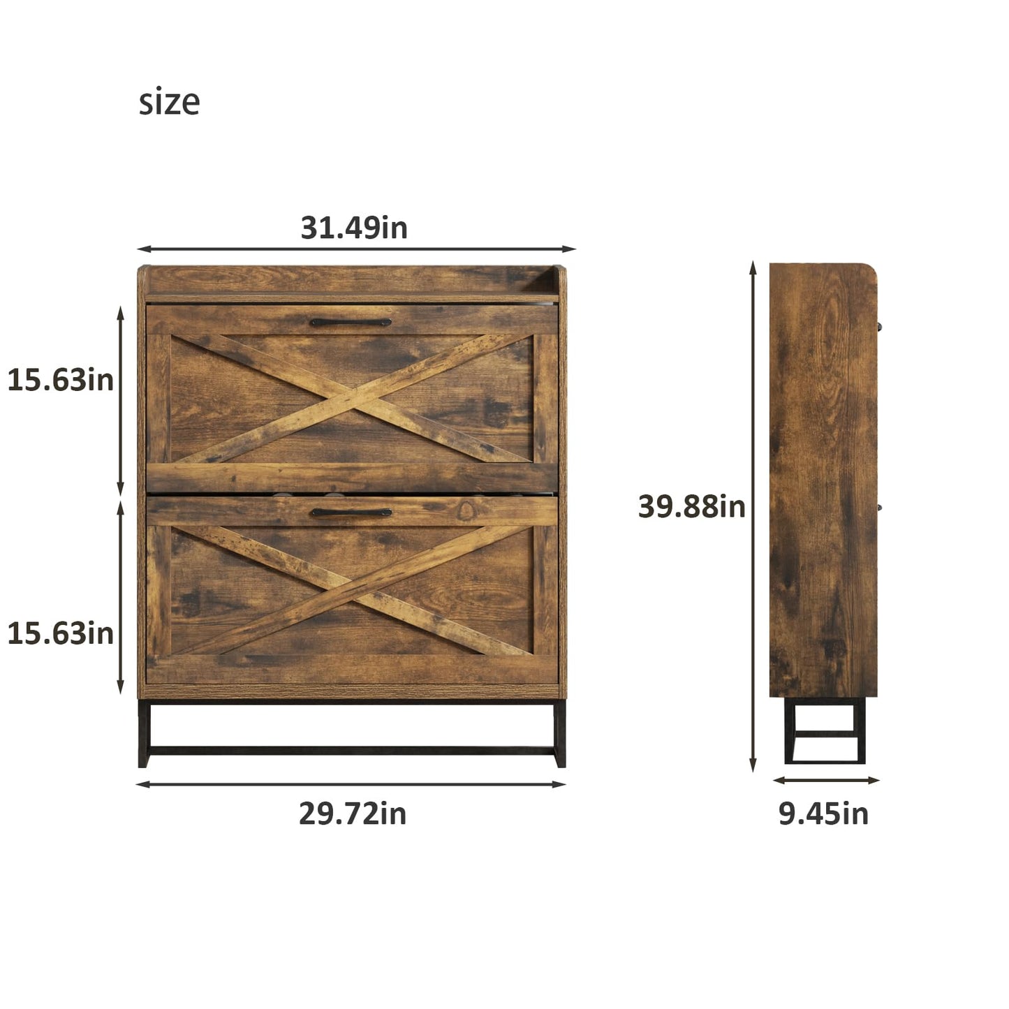 Shoe Storage Cabinet with Flip Drawers