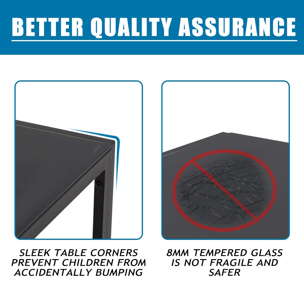 5Pc Glass Table Set with 4 Chairs