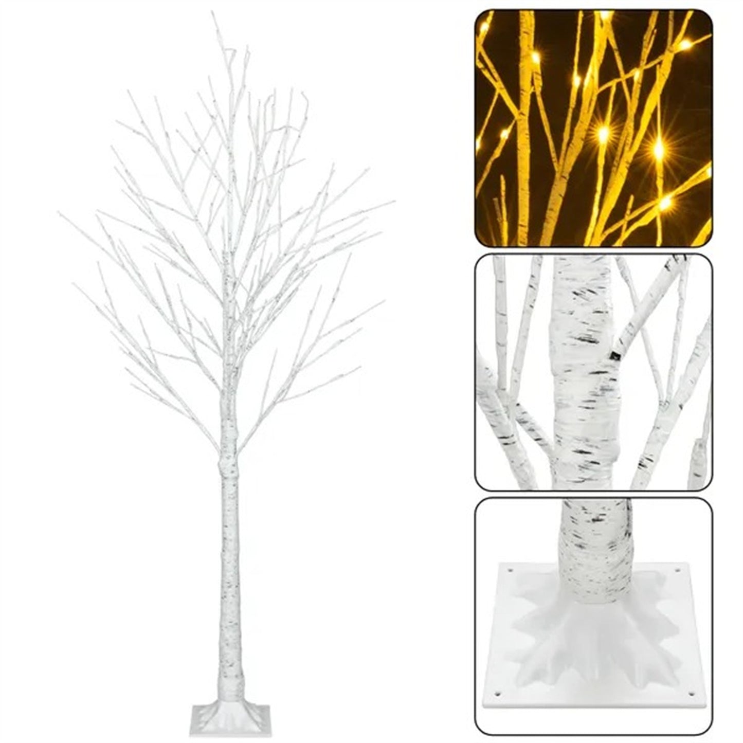 6 Feet 96 LED Lighted Birch Tree