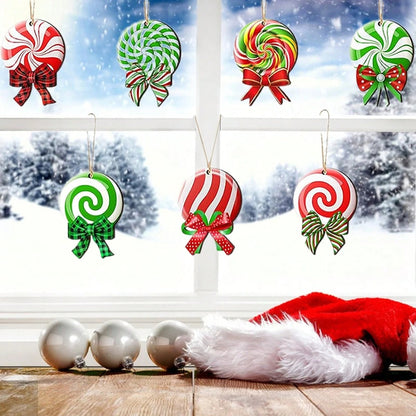 24 Pieces Peppermint Christmas Tree Ornaments