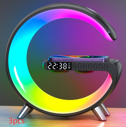 G-Shaped LED Bluetooth Bluetooth Speaker with Wireless Charger