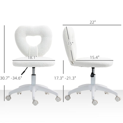 Armless Heart-Shaped Computer Desk Chair