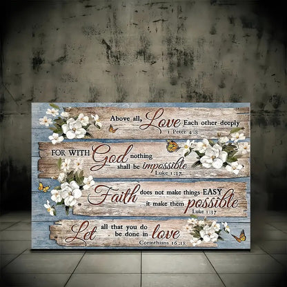 1 Piece Wood Frame Canvas Painting Christian Bible Verses