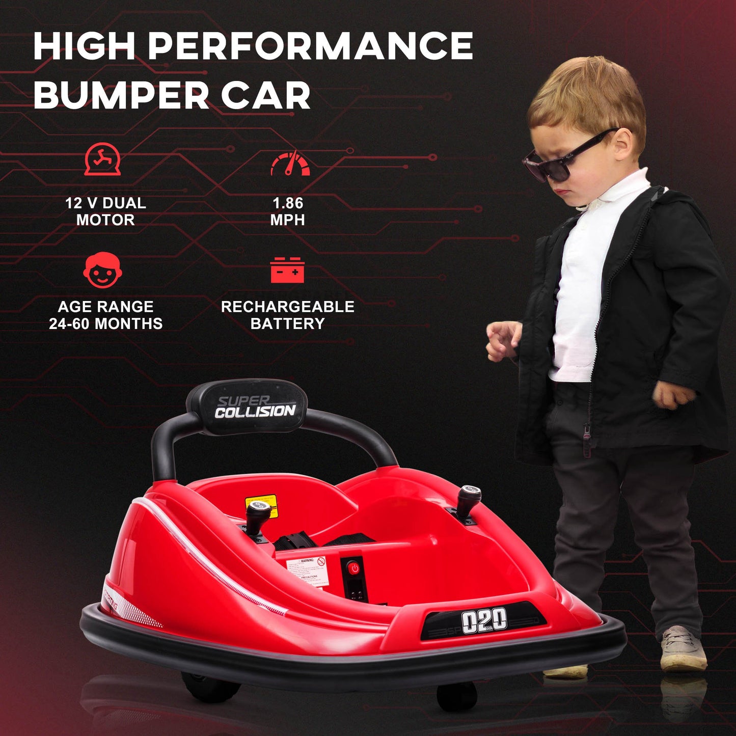 12V Kids Bumper Car with Parent Remote Control