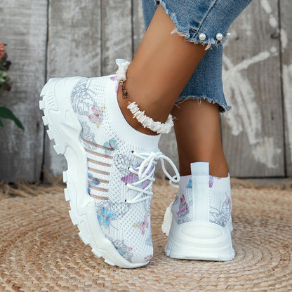 Women's Butterfly Print Running Sneakers