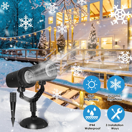 1Pc Christmas Snowflake Projector Stake Light