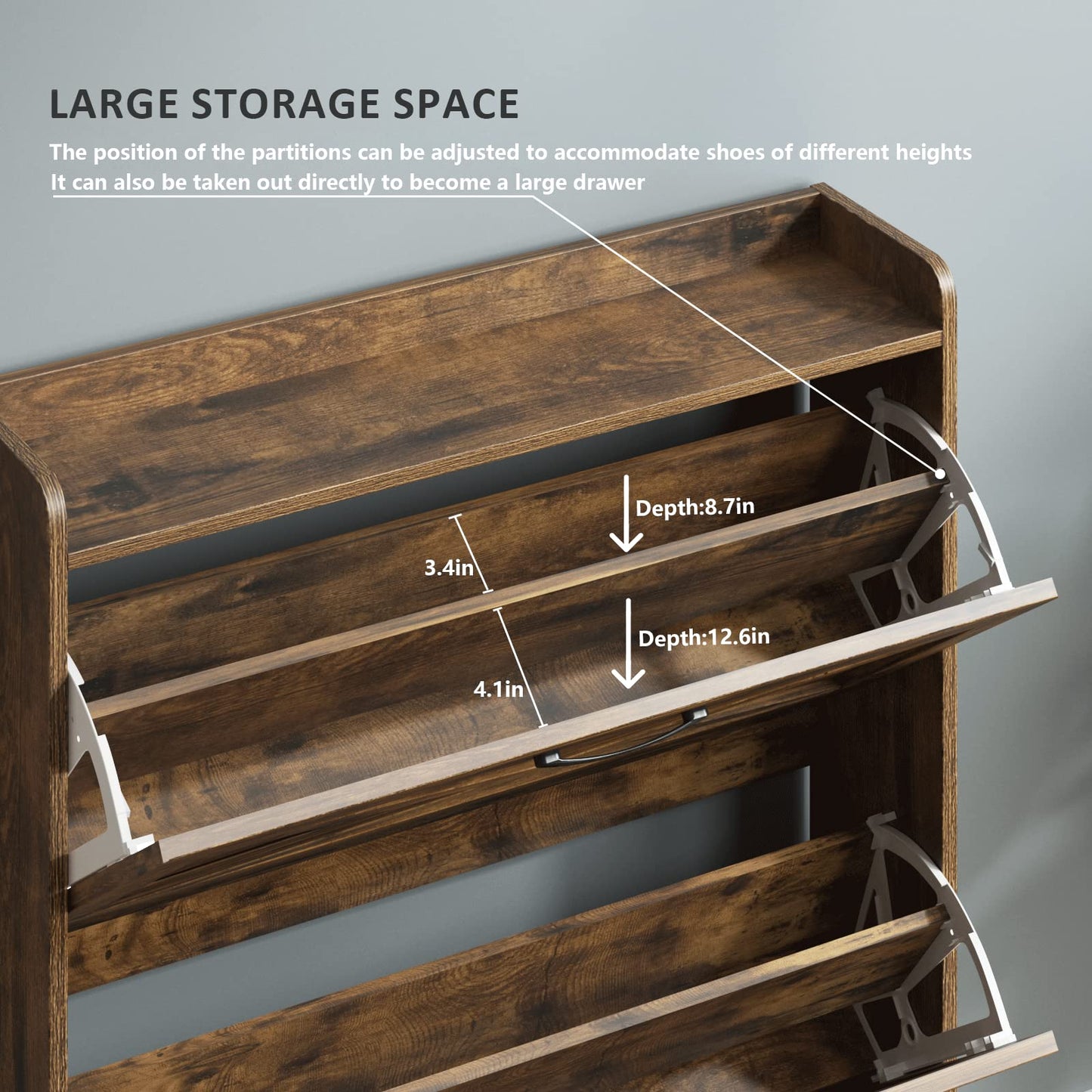 Shoe Storage Cabinet with Flip Drawers