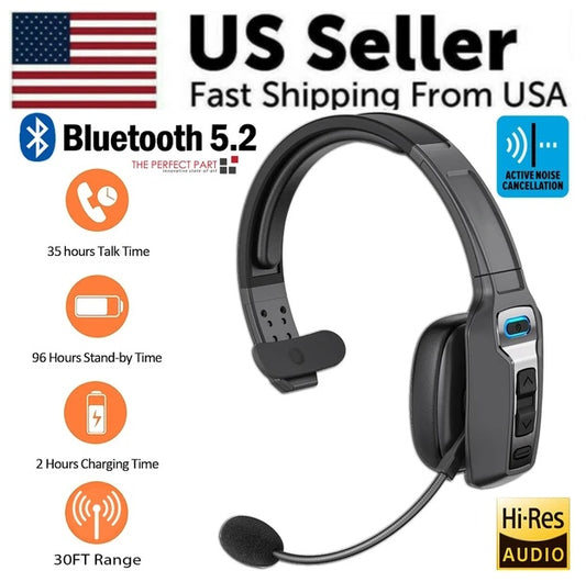 Bluetooth Wireless Headset With Noise Cancelling Mic