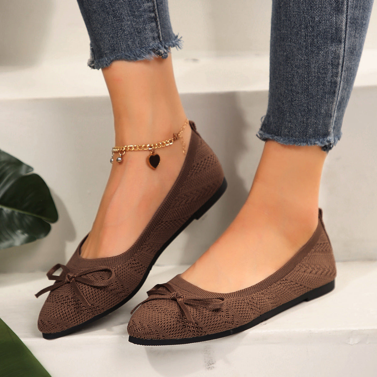 Women's Bow Knitted Loafers