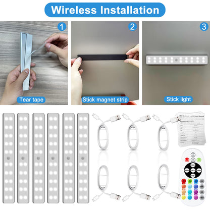 6Pc Wireless Lights with Remote