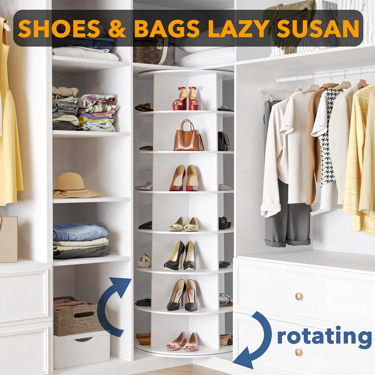 7 Tier Rotating Shoe Rack Tower