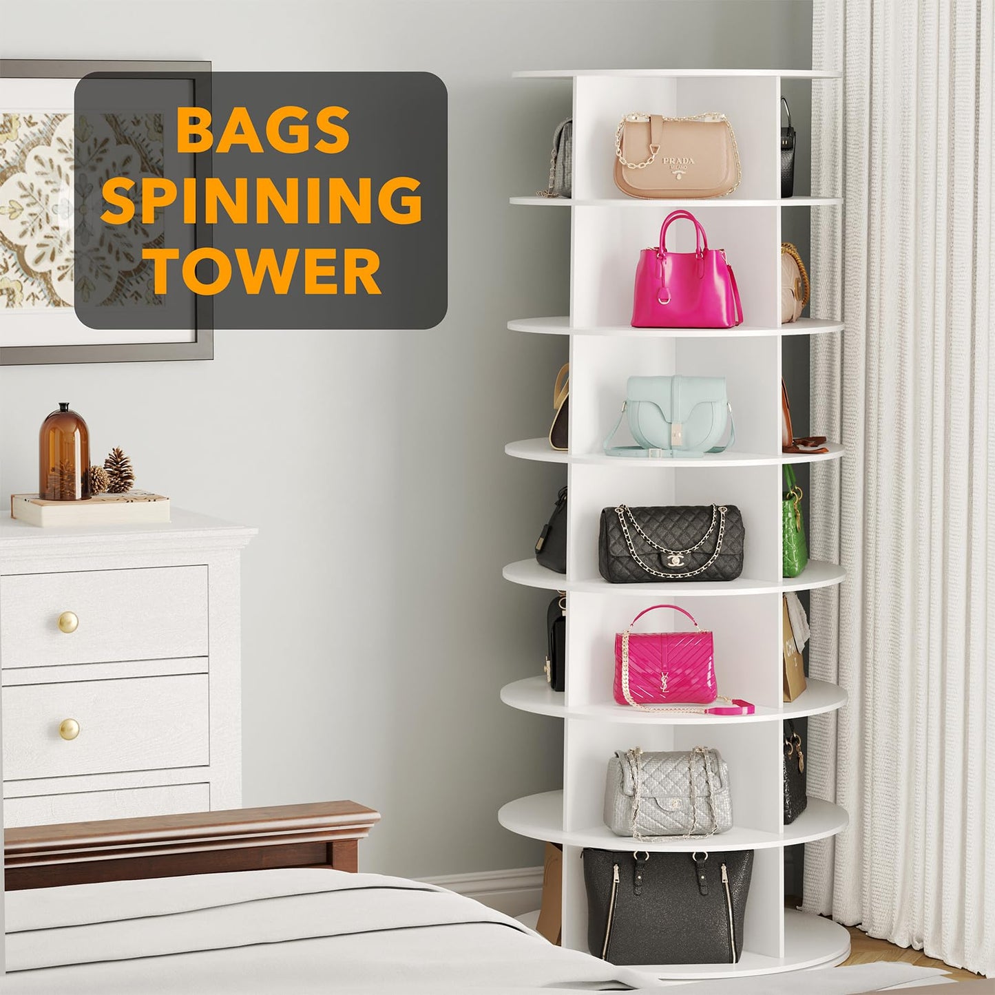 7 Tier Rotating Shoe Rack Tower