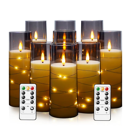 9Pc  LED Flameless Candle Set with Remote