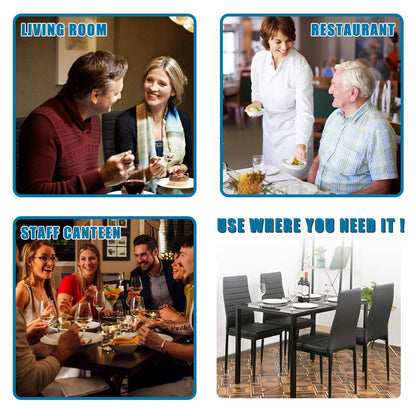 5Pc Glass Table Set with 4 Chairs