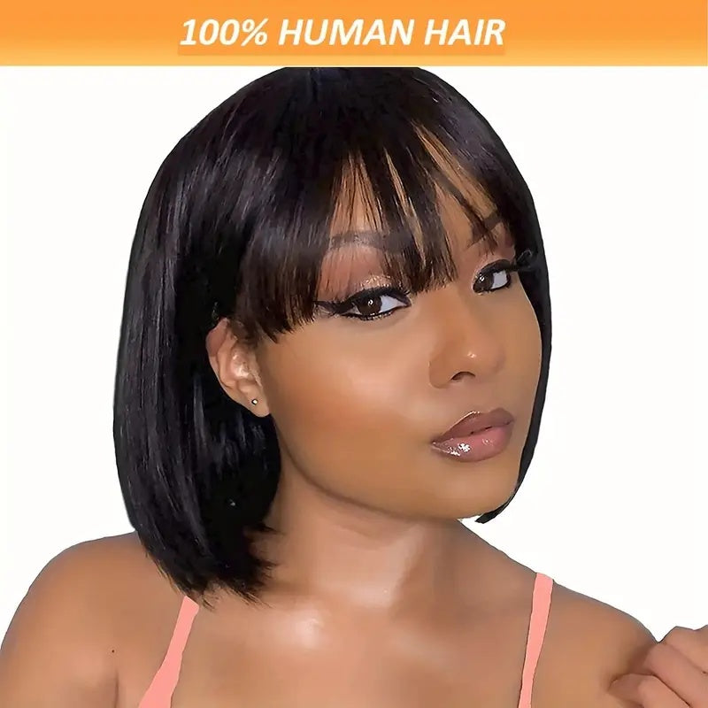 Brazilian Remy Short Hair, Black Human Hair Wig