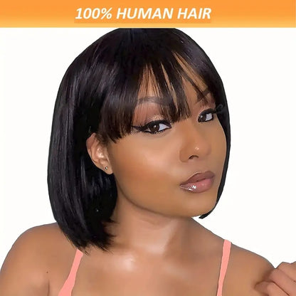 Brazilian Remy Short Hair, Black Human Hair Wig