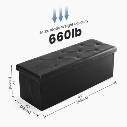 Foldable Storage Ottoman Bench