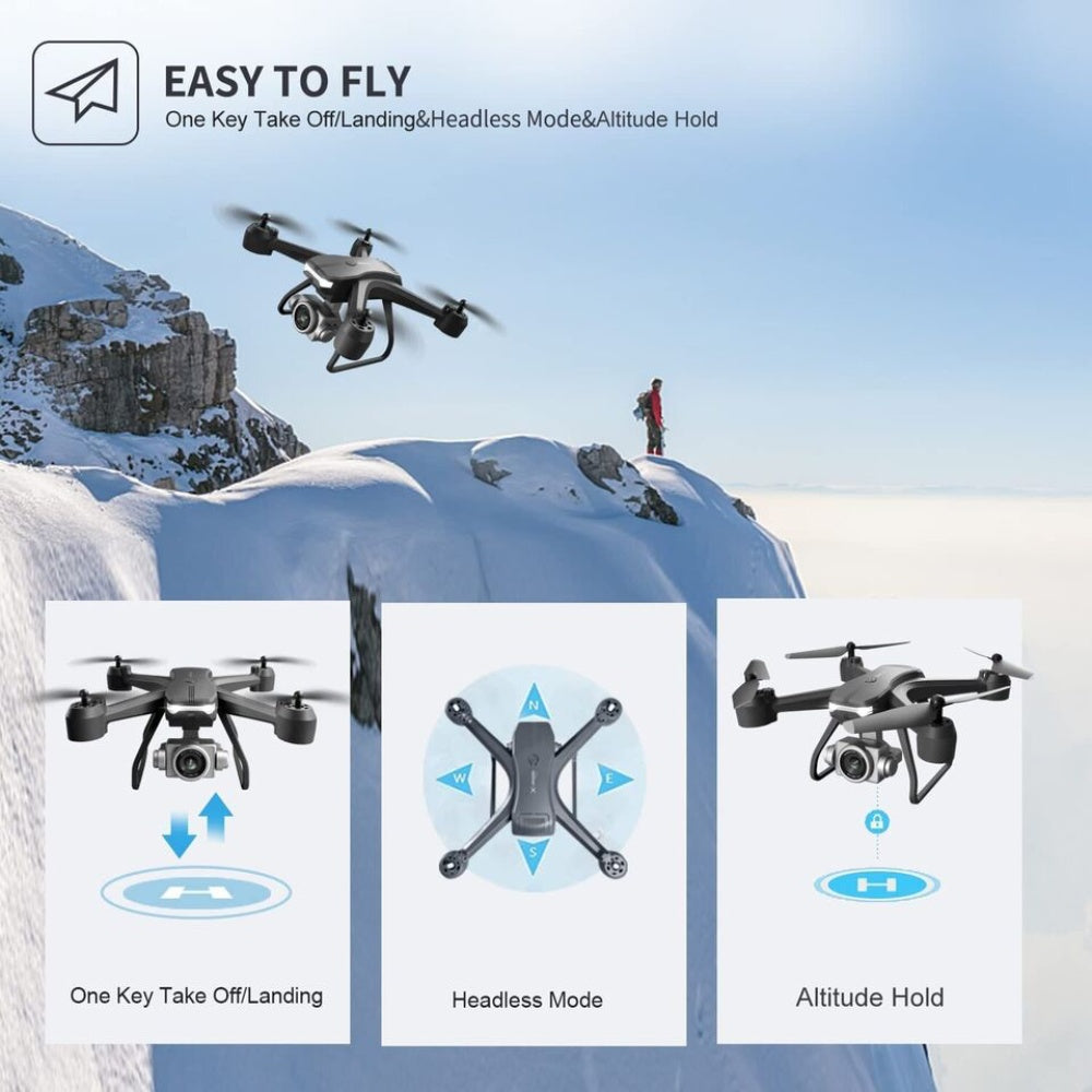 6K HD Dual Camera Wifi FPV Portable RC Quadcopter Drone