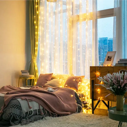 Christmas Warm LED String Curtain Lights