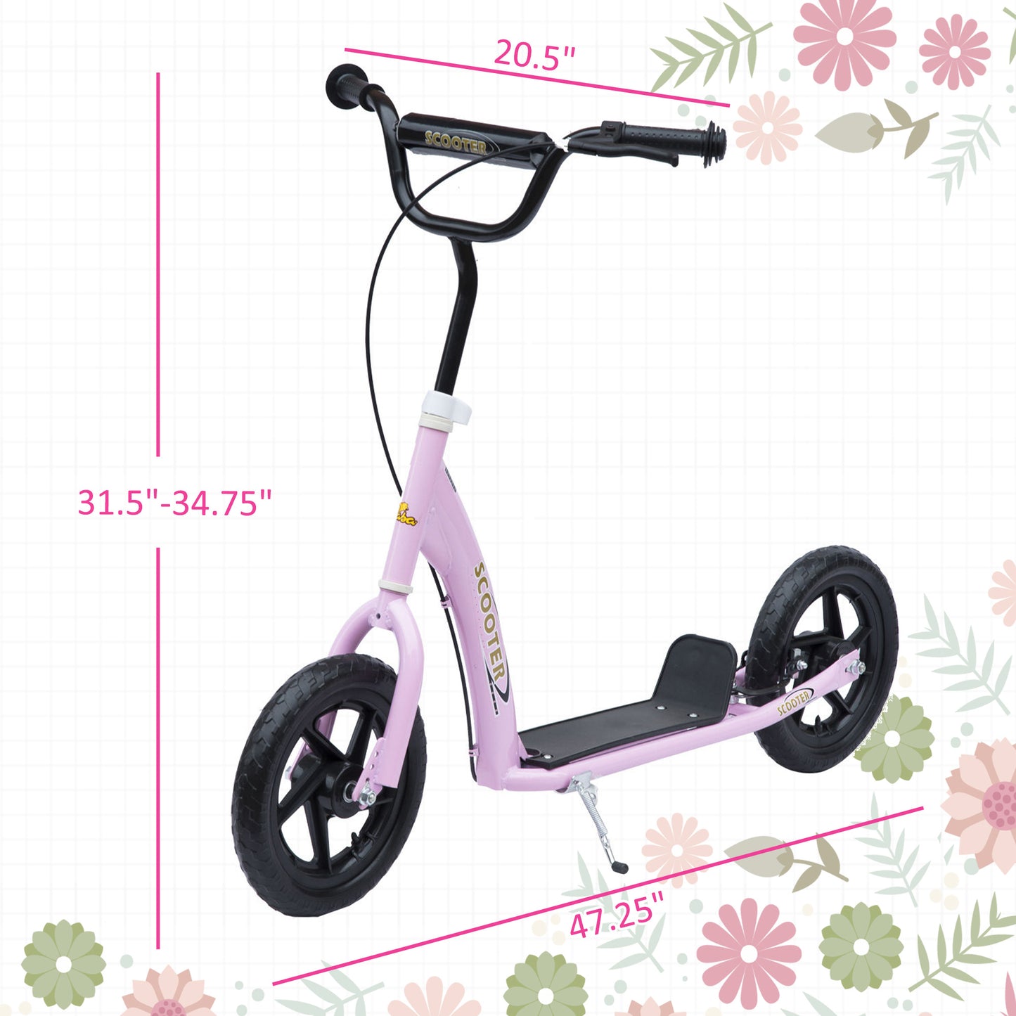 Kick Scooter for Kids with Adjustable Handlebar (Age 5-12)