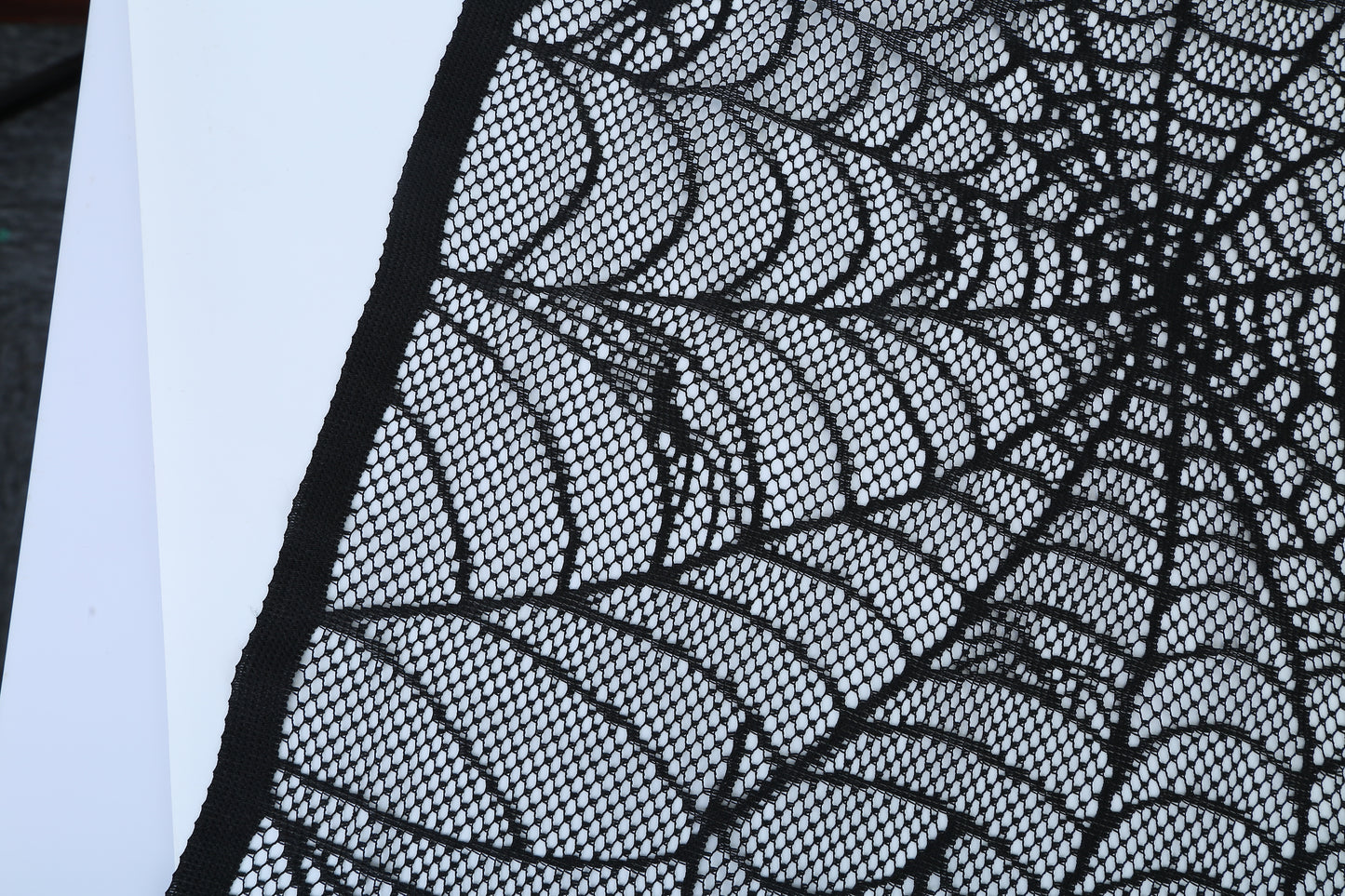 Halloween Decoration Black Lace Spiderweb Fireplace Mantle Scarf Cover Festive Party Supplies Fireplace Scarf 96 X 18 Inch For Halloween Christmas Party Door Window Decoration