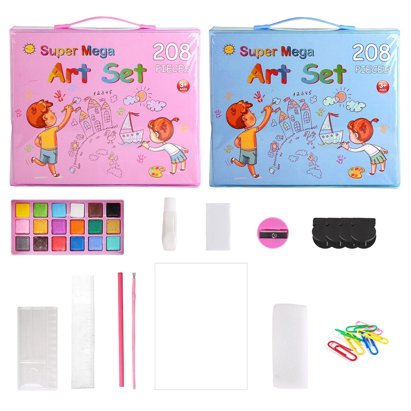 208Pcs Drawing Art Kit Art Supplies For 3 To 12Years Old Girls Boys Art Storage Box \Gift For Kids