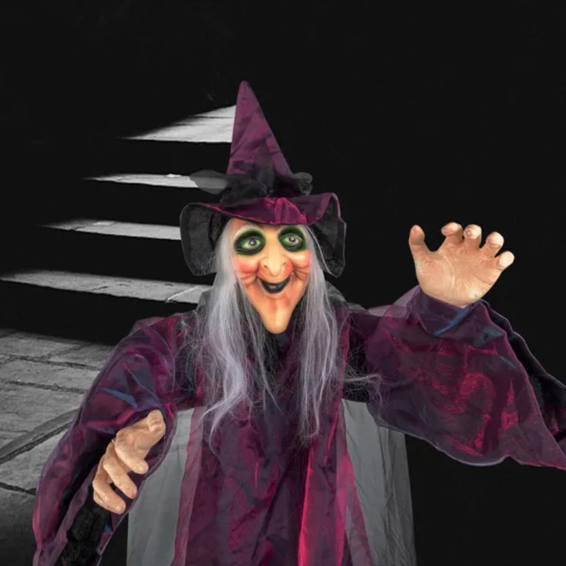 71in Life Size Hanging Witch Talking Halloween Everyday Decoration