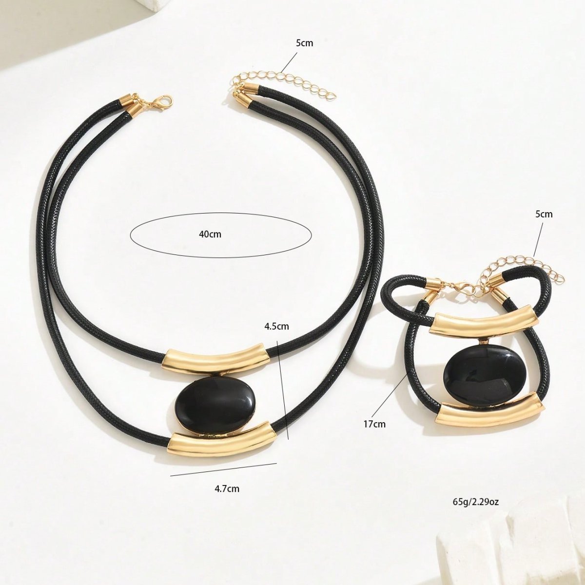 Gold Plated Golden Elegance  Black And Gold Statement Jewelry