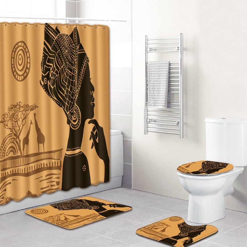 Shower curtain mat set